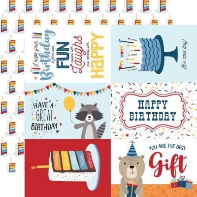 Echo Park Birthday Boy Designpapier - 6 x 4 Journaling Cards
